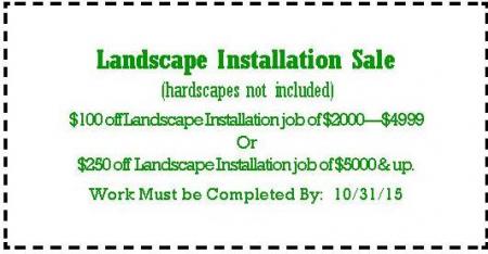 Landscape Installation Sale Coupon